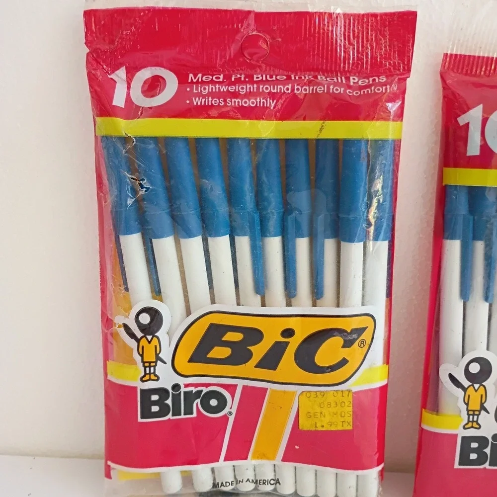VTG Bic Biro Blue Ink Medium Point Ball Pens 2 Pckgs Of 10 Sealed New Old Stock
